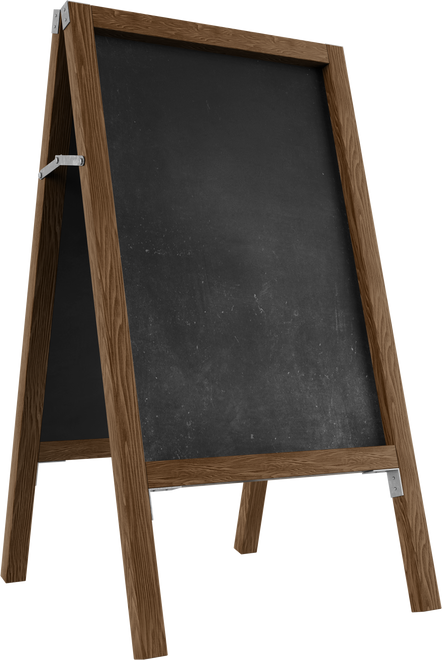 sidewalk vintage wooden frame easel sign chalkboard realistic mockup